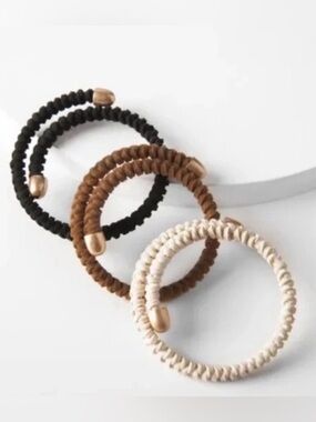 Plunder Eva Bracelet Set by Plunder Set of 3 Vegan Suede Braided Bracelets New